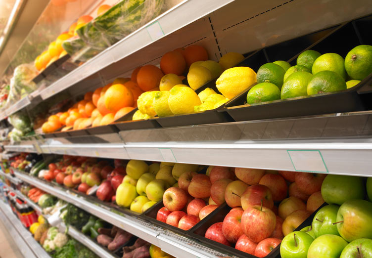 Fruits and Vegetables in Supermarket