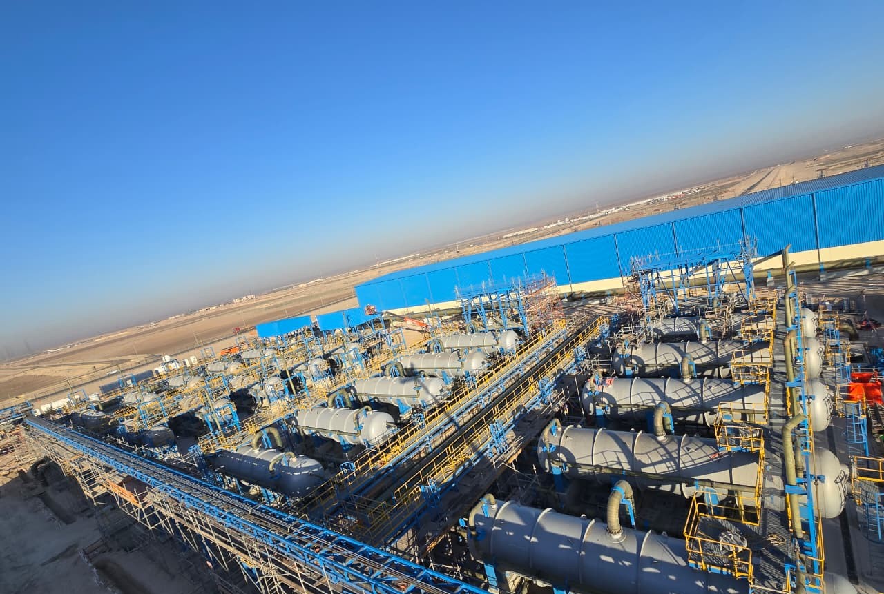Aerial view of the Zuluf solar power plant in Saudi Arabia.